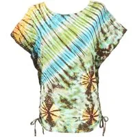 Guru-Shop T-Shirt Batikshirt mit Fledermausärmeln, lockeres.. alternative Bekleidung, Festival, Ethno Style, Hippie