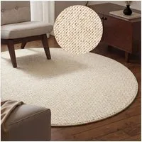 HANSE Home Teppich Wolly 2, rund, Höhe: 12 mm, Flachgewebe, Skandi, Woll-Optik, Esszimmer, Wohnzimmer, Flur