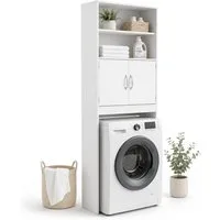 relaxdays Waschmaschinenumbauschrank Waschmaschinenschrank mit 2 Türen (1-St) weiß