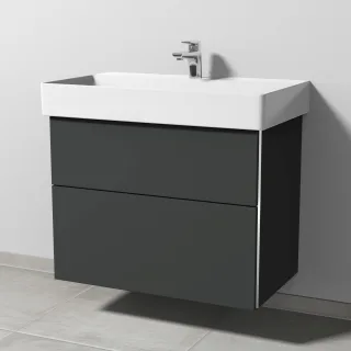 Sanipa 3way Waschtischunterbau zu Duravit Dura Square Waschtisch mit 2 Auszügen, Graphit-Matt BP4281B