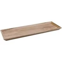 Spetebo Dekotablett Holz Deko Tablett rechteckig (Stück, 1 St., Dekotablett), Kerzentablett natur mit schrägem Rand
