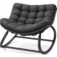 ELONEO Schaukelstuhl – Relax Schaukelsessel für Garten & Balkon (kippsicher, max. Belastung 120kg, witterungsbeständig), ergonomischer Loungesessel / Relaxsessel für Garten & Wohnzimmer