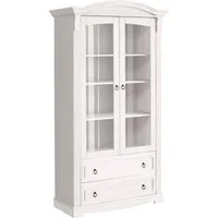 OTTO home Glasvitrine Anna (Gesamtmaße (B/T/H): ca. 97/46/188 cm) mit Glastüren, 2 Schubladen, Höhe 188 cm, aus massiver Kiefer, FSC®