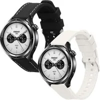 kwmobile Smartwatch-Armband 2x Uhrenarmband für Xiaomi Watch S4 Armband, Fitnesstracker Band Set aus TPU Silikon - Ersatzarmband Smartwatch