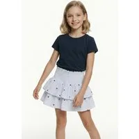 Tommy Hilfiger Stufenrock STAR STRIPES SKIRT Kinder bis 16 Jahre, gesmoktes Bündchen, bestickt