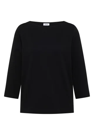 CECIL - Basic Shirt mit U-Boot-Ausschnitt Black - Gr. - L