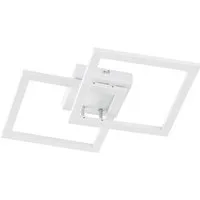 WOFI LED Deckenleuchte, LED fest integriert, Warmweiß, indirekte Decken-Beleuchtung Treppenhaus, Flurlampe flach Weiß 34x34cm