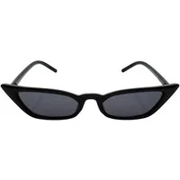 LUXXADA Sonnenbrille Damen Cateye Brille extra schmal Schwarz oder Weiß (Festival Brille mit Brillenbeutel) Gläser schmale Katzenaugen Form, Extravaganter Style