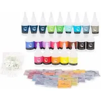 CREATEST Bastelfarbe Batikfarben-Set mit 20 Farben DIY Textilfarbe für Fashion & Spaß, Ideal für T-Shirts, Schals & Taschen aus Baumwolle, Leinen & mehr