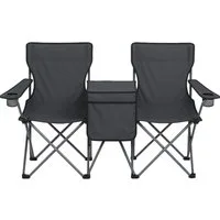 Stagecaptain Campingstuhl CS-1485 Doppelsitzer Camping Klappstuhl faltbar, Faltstuhl mit integrierter Kühltasche