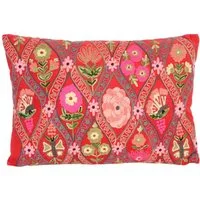 Casa Moro Dekokissen Samt Kissen Jolina 48x30 mit Blumen & Schmetterlingen bestickt, Kissenhülle mit Füllung