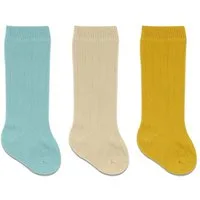 bistyle Kniestrümpfe für Babys Neugeborene Jungen Mädchen (Set, 3-Paar, 3er-Pack) Bio-Baumwolle GOTS 0-6 Monate bis 2-3 Jahre, ohne drückende Naht