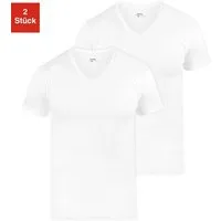 SNOCKS Unterziehshirt T Shirt mit V-Ausschnitt Unterhemden Herren (2 Stück, 2-St) aus Bio-Baumwolle, extra lang geschnitten