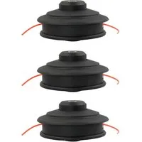 Trade-Shop Rasentrimmer-Ersatzspule Trimmerkopf 3x passend für Fuxtec, Einhell, Echo, Ryobi Motorsense, 4.50 m Fadenlänge, (3-St), mit Tippautomatik / M10 x 1,25mm Linksgewinde / Nylon Doppelfaden