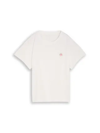 Tom Tailor - T-Shirt mit Stickerei soft clear white - Gr. - XXXL