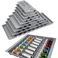SO-TECH® Besteckeinsatz Orga-Box 2 silbergrau Canvas Leinwand Struktur für Nobilia, Gewürzeinsatz 509 mm Breite, Silbergrau