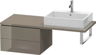 Duravit L-Cube Unterschrank für Konsole Flanell Grau Hochglanz 620x547x400 mm - LC583808989 LC583808989