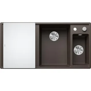 Blanco AXIA III 6 S Spüle 523482 100x51cm, PuraDur cafe, rechts, mit Glasschneidbrett