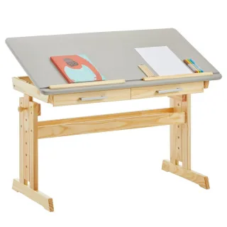 Idimex Kinderschreibtisch, Natur, Grau, Holz, Kiefer, Mode, 1-Sitzer, Rechteckig, 109x130x55 cm, FSC Mix, Arbeitszimmer, Schreibtische, Jugendschreibtisch & Kinderschreibtisch