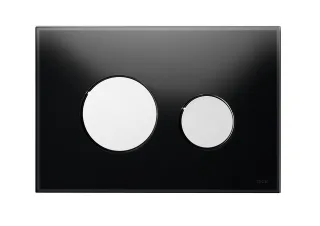 Tece loop WC-Betätigungsplatte Zweimengen Glas schw. glzd. Tasten Chr. glzd., 9240656 9240656