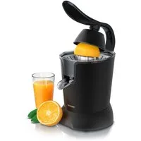 Arendo Entsafter Edelstahl Zitronenpresse, Limettenpresse Orangenpresse, Edelstahlkegel, 800 W, 0,4 l Behälter, 2 Presskegel, Tropfstopp, spülmaschinengeeignet