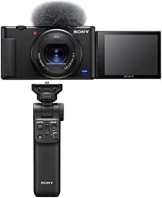Sony Vlog-Kamera ZV-1 [20.1MP 27-fach opt. Zoom 3"] schwarz inkl. GP-VPT2BT Bluetooth Handgriff