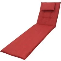 doppler® Liegenauflage 6998 rot Auflage für Liege Kissen Polster Einlage 200x60 cm, (1 St., 1 Auflage), für Gartenliegen UV-beständig mit abnehmbaren Kopfkissen