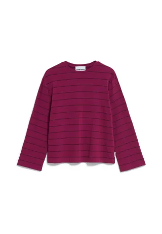 Armedangels - MARYNAA FINE STRIPE LONGSLEEVE cherry juice-cranberry juice - Gr. - XL