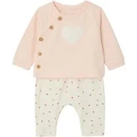 vertbaudet Shirt & Hose Baby-Set: Sweatshirt & Sweathose, Bio-Baumwolle Bio-Baumwolle