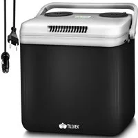 tillvex Kühlbox Kühlbox elektrisch 32L Mini-Kühlschrank, 230 V und 12 V für KFZ Auto Camping