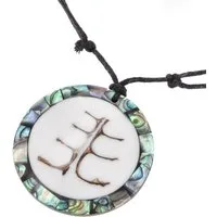 Guru-Shop Perlenkette Ethno Kette, Surferkette mit Muscheleinlage,..