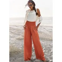 French Connection Leinenhose mit gerafftem Bund, weite Palazzohose für den Sommer