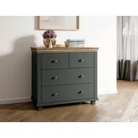 Home affaire Schubkastenkommode Evora mit 4 Schubladen, 90x42x80,5 cm (BxTxH), FSC®-zertifiziert, Kommode mit MDF-Applikationen, Landhausstil, passende Ergänzung