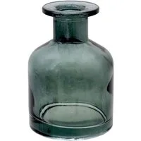 ZauberDeko Dekovase Vase Glasvase Dunkel Grün Klein Blumenvase Dekovase 6,5cm Ø und 10cm H