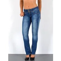 ESRA Bootcut-Jeans Low Waist Jeans Damen Bootcut Stretch Flared Jeans Wide Leg Jeans B2 Bootcut Jeans Damen Schlaghose weites Bein Flared Jeans Schlag Jeans