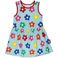 Toby Tiger Shirtkleid Jersey Trägerkleid mit Regenbogenblumen Print
