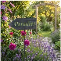 Ambiente Haus Gartenstecker Paradies (H) 122cm (1-St) Stecker für den Garten mit Schriftzug