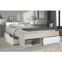 Parisot Stauraumbett Most 5, in Akazie / Weiss - 220x150x79cm (LxBxH)
