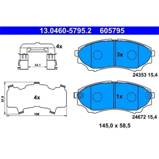 ATE Bremsbel?ge vorne Mazda B-Serie Bt-50