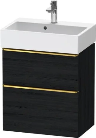 Duravit D-Neo Waschtischunterbau wandhängend Eiche Schwarz Matt 584x372x625 mm - DE4329034160000 DE4329034160000