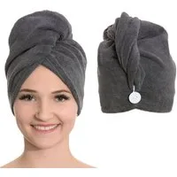 ZOLLNER Turban-Handtuch, Mikrofaser (2-St), 25 x 65 cm, 80% Polyester, 20% Polyamid, mit Knopfverschluss