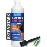 bio-chem Backofenreiniger 1000ML – Extra stark & ohne Schrubben Backofenreiniger (Einzelprodukt, [- Backofenreiniger 1 L + Pinsel schwarz Extra starke Fettlösekraft)