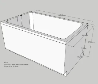 Neuesbad Wannenträger für Bette Stufenwanne 118x73 SW12065