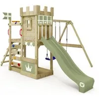 Wickey Spielturm RoyalFlyer – Abenteuer-Spielgerät für Garten mit Rutsche und Schaukel, Spielhaus-Ritterburg mit 10 Jahren Garantie*