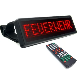 Akku LED Einsatzschild COBRA-S für die Sonnenblende OHNE Adapter Wunschtext vorprogrammiert