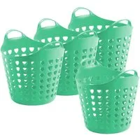 Kreher Wäschekorb Flexi Korb 35 Liter mit Loch (Farbe/Set wählbar) (4 St)