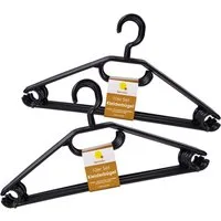 Spetebo Kleiderbügel Kunststoff Kleiderbügel mit Hosenstange - 20 Stück / schwarz, (Set, 20-tlg), Garderoben Bügel für Jacken und Hemden