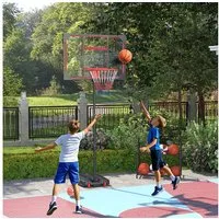 AIYAPLAY Basketballständer 210-260 cm Höhenverstellbar (Basketballanlage mit Ständer, 1-St., Basketballkorb Outdoor für Kinder), für Kinder ab 6 Jahren, Rot