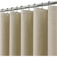 LuxusKollektion Duschvorhang Duschvorhang Leinen Taupe Anti Schimmel 182x214cm wasserdicht