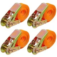 relaxdays Spanngurt Spanngurte mit Ratsche 4er Set 4 m